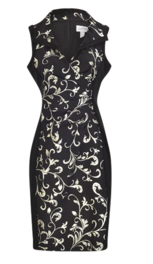 Joseph Ribkoff getailleerde zwart/zilvere chique jurk mt 42, Kleding | Dames, Jurken, Nieuw, Maat 42/44 (L), Overige kleuren, Knielengte