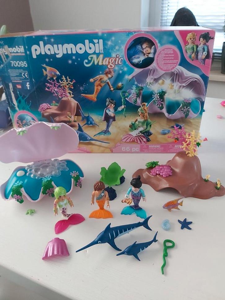 Playmobil 70095 Magic nachtlamp in schelp met zeemeerminnen, Kinderen en Baby's, Speelgoed | Playmobil, Zo goed als nieuw, Complete set