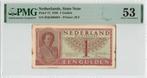 Zeldzame BQE-serie biljet 1 gulden Juliana, 1949 | PMG, Postzegels en Munten, Ophalen of Verzenden