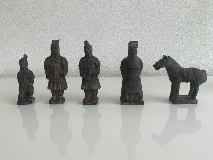 Set van 5 mooie Chinees Terracotta leger beeldjes, Verzamelen, Beelden en Beeldjes, Zo goed als nieuw, Overige typen, Ophalen