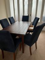 Eethoek, eiken kersenkleur met 6 stoelen, Huis en Inrichting, Complete eetkamers, Ophalen, Zo goed als nieuw, Klassiek, 4 tot 6 stoelen