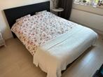 Mooi Tweepersoonsbed met lattenbodem en matras, Ophalen, Zwart, Tweepersoons, Zo goed als nieuw