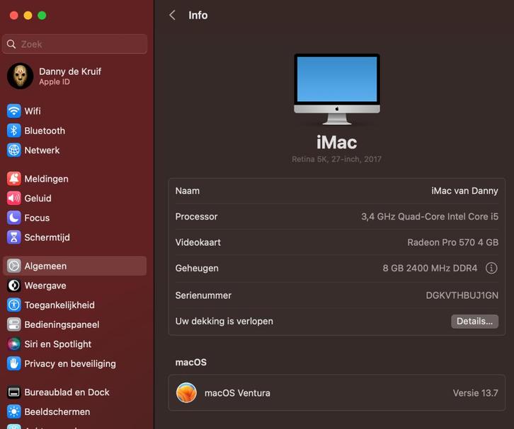 Te Koop i-mac 27 inch 2018, Computers en Software, Apple Desktops, Zo goed als nieuw, iMac, SSD, 3 tot 4 Ghz, 8 GB, Ophalen