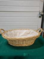 mand groot riet met hengsels en plastic, Ophalen of Verzenden