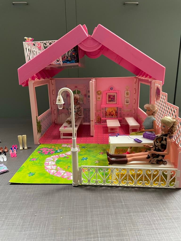 Vintage Barbie Huis - Exclusief barbies, Ophalen, Gebruikt, Poppenhuis