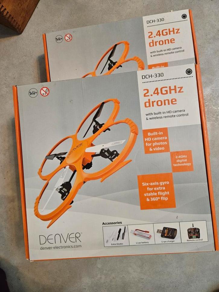 2x Denver Drones DCH-330 - Met Camera, Audio, Tv en Foto, Drones, Gebruikt, Ophalen of Verzenden