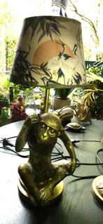 Decoratieve goud kleurige schemer tafel lamp met aap, Minder dan 50 cm, Nieuw, Ophalen of Verzenden, Metaal