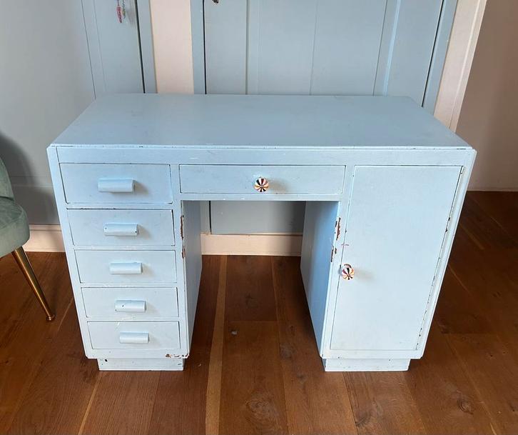 Vintage Kinderbureau fifties bureau antiek hout buro jren 50, Huis en Inrichting, Bureaus, Gebruikt, Bureau, Ophalen