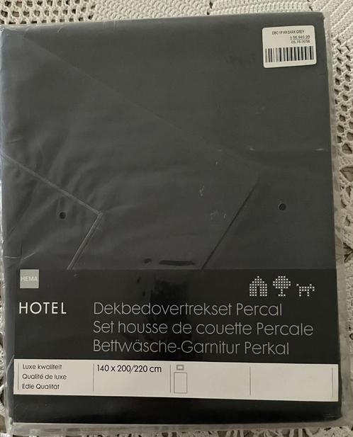 Hotel Dekbedovertrekset Hema 140x200/220 cm, Huis en Inrichting, Slaapkamer | Beddengoed, Nieuw, Dekbedovertrek, Eenpersoons, Zwart