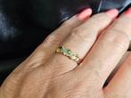 Gouden Vintage ring  peridot, citrien en diamant. 2025/347, ., Geel, Ophalen of Verzenden, Zo goed als nieuw