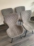 4 grijze Kwantum eetkamerstoelen Lucca, Huis en Inrichting, Stoelen, Ophalen, Gebruikt, Vier, Metaal