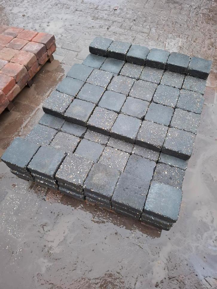 2,5 m² 15x15 antraciet, gebruikt, op pallet, Tuin en Terras, Tegels en Klinkers, Terrastegels, Beton, Ophalen of Verzenden