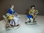 2x antiek porselein figuurtjes Germany handpainted porcelain, Ophalen of Verzenden