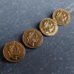 Goudvergulde zilveren knopen uit Oostenrijk, 1859 en 1869, Verzenden, Zilver