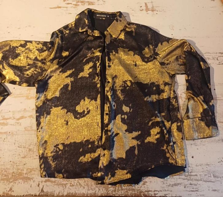 Guts & Gusto blouse goud/zwart XL - Toppers!, Kleding | Dames, Blouses en Tunieken, Zo goed als nieuw, Ophalen of Verzenden