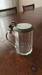 Antieke pul met tinnen deksel, Antiek en Kunst, Antiek | Glas en Kristal, Ophalen of Verzenden