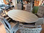 Leuke tuinset met 6stuks standen stoelen en ovale tafel, 6 zitplaatsen, Nieuw, Ophalen of Verzenden, Wicker