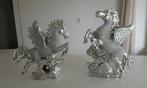 2 Pegasus Beelden van Keramiek in het Zilver, Antiek en Kunst, Ophalen