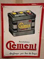 Vintage Clement Accu Reclamebord - Blik vintage, Ophalen of Verzenden