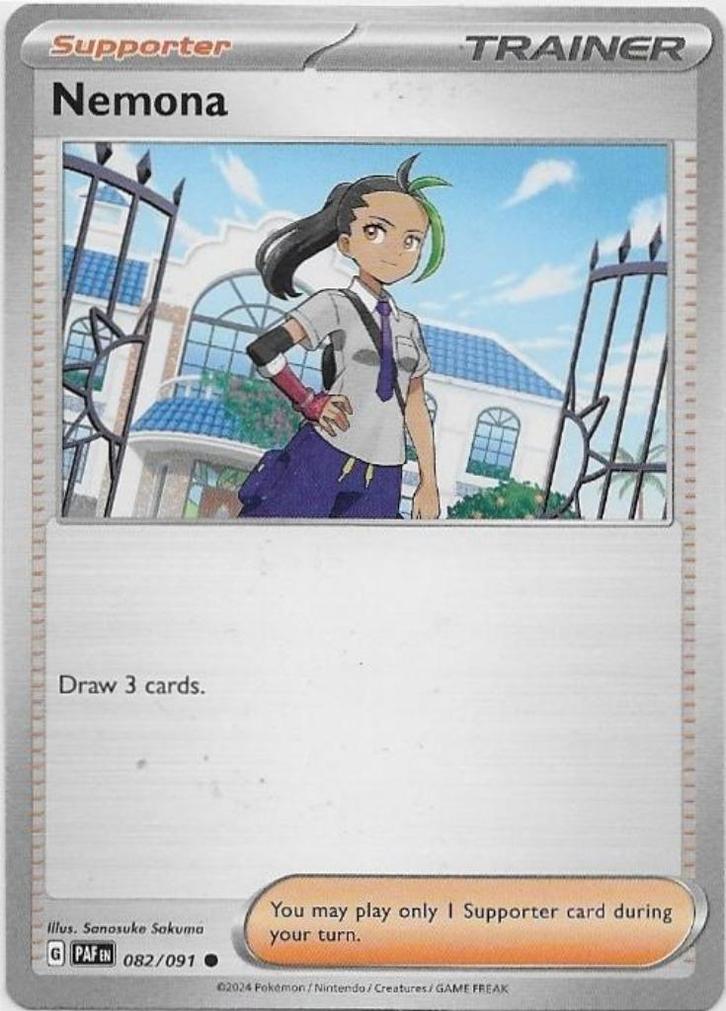 Paldean Fates,  Nemona [uncommon] 82/91, Hobby en Vrije tijd, Verzamelkaartspellen | Pokémon, Nieuw, Losse kaart, Ophalen of Verzenden