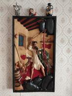 Groot Handgestoken Don Quichot Reliëf – 98cm – Massief Hout, Antiek en Kunst, Ophalen