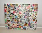 Schilderij Postzegels Collage, Antiek en Kunst, Verzenden