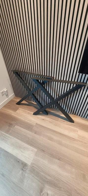 2x X tafelpoten metaal zwart beschikbaar voor biedingen