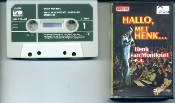 Hallo met Henk Henk van Montfoort e.a. 12 nrs cassette ZGAN, Cd's en Dvd's, Cassettebandjes, Zo goed als nieuw, Pop, 1 bandje