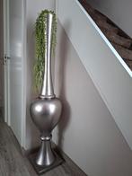 Grote zilverkleurige vaas 131x30, Ophalen, Overige materialen, Gebruikt, Overige kleuren