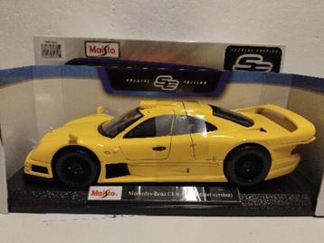 Mercedes Benz CLK GTR Street geel Maisto metal 1:18 KRD beschikbaar voor biedingen