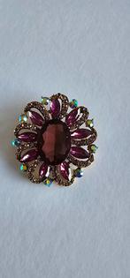 Vintage Broche met Paarse Steen, Sieraden, Tassen en Uiterlijk, Broches, Overige materialen, 4 tot 7 cm, Paars, Nieuw