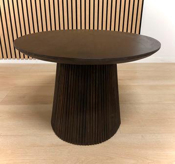 Japandi salontafel / bijzettafel mokka bruin rond beschikbaar voor biedingen