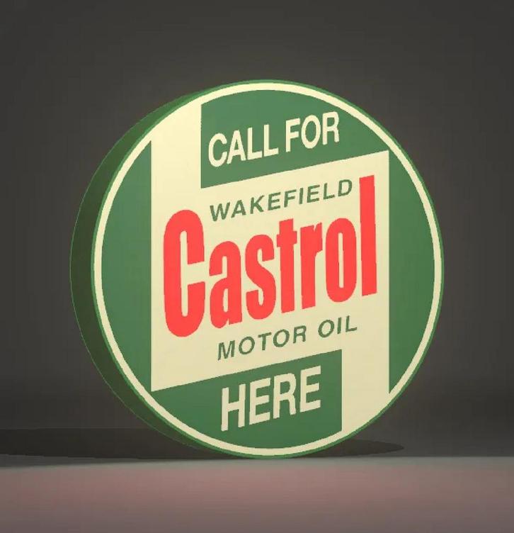 Castrol vintage lamp, Verzamelen, Merken en Reclamevoorwerpen, Lichtbak of (neon) lamp, Ophalen of Verzenden