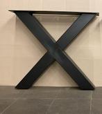 Setprijs: Zwart metalen x-eettafelpoten, koker van 10x10cm