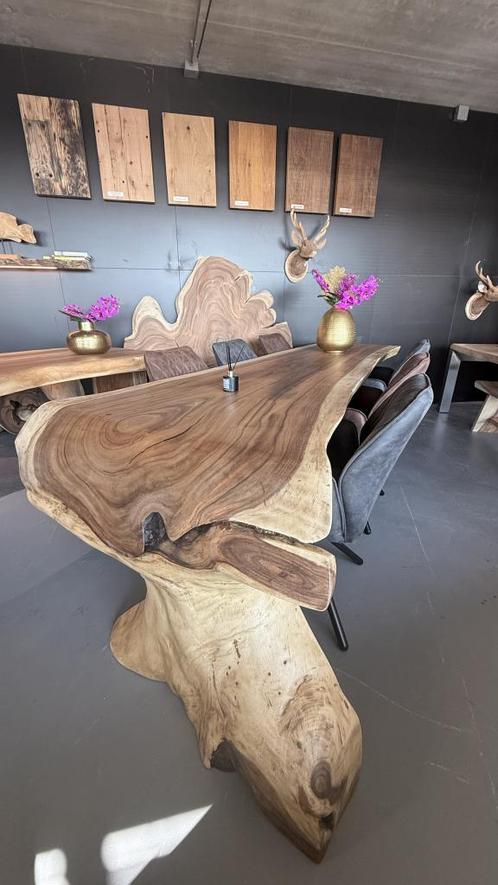 Suar eettafel met waterval poot, Huis en Inrichting, Tafels | Eettafels, Nieuw, 100 tot 150 cm, 200 cm of meer, Vijf personen of meer