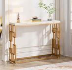Moderne Consoletafel / Wandtafel - Wit Gouden Tafel Marmer, Huis en Inrichting, Tafels | Sidetables, Verzenden, Nieuw, 100 tot 150 cm