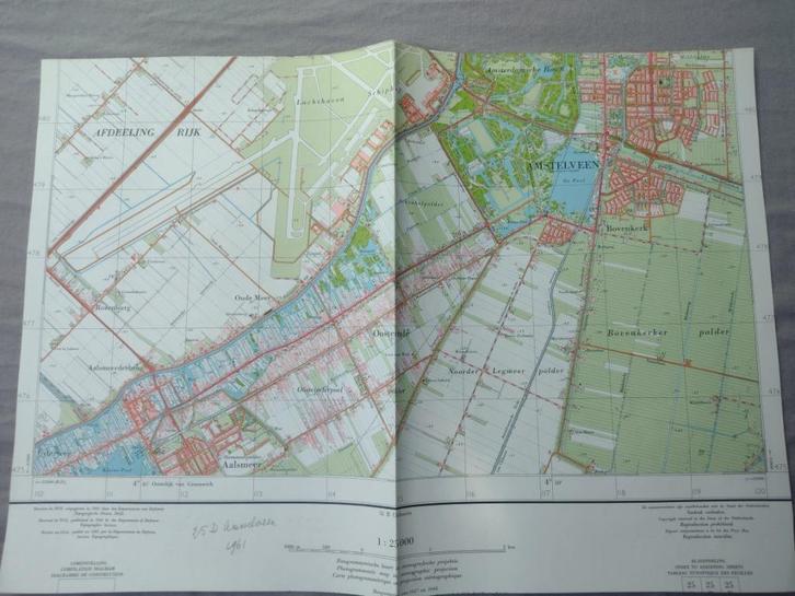 25 D Amstelveen Nieuwemeer Lijnden Zwanenburg 1961, Antiek en Kunst, Kunst | Litho's en Zeefdrukken, Ophalen of Verzenden