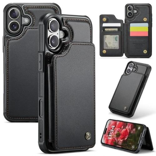 C22 Luxe Portemonnee Backcover voor iPhone 16 Plus _ Zwart, Telecommunicatie, Mobiele telefoons | Hoesjes en Frontjes | Apple iPhone