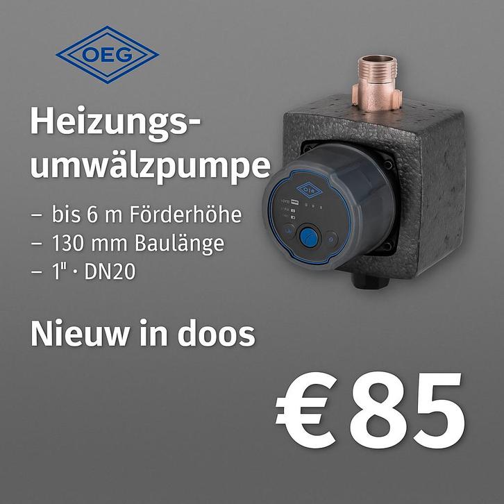 OEG Solarcirculatiepomp DN20 met PWM-regeling, Doe-het-zelf en Verbouw, Verwarming en Radiatoren, Nieuw, Overige typen, Minder dan 30 cm