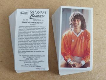 44 versch. trade cards voetbal Gullit Van Basten Rijkaard.. beschikbaar voor biedingen