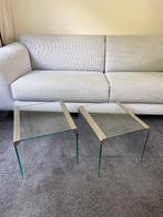 Glazen bijzettafels, Minder dan 55 cm, Gebruikt, Vierkant, Glas