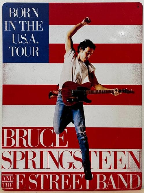 Bruce Springsteen born in the USA reclamebord van metaal, Verzamelen, Muziek, Artiesten en Beroemdheden, Nieuw, Ophalen of Verzenden