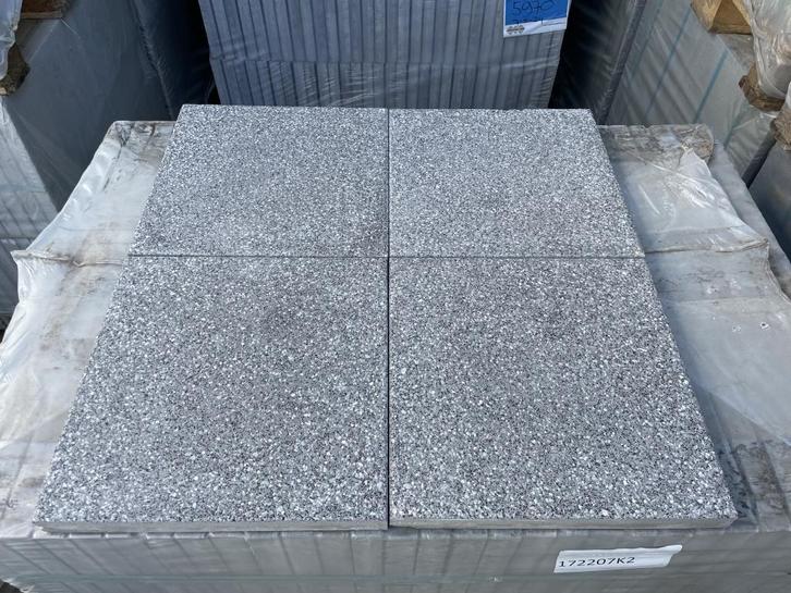Laatste pallets  gestraalde tegels 40x40 Bremen grijs (5210), Tuin en Terras, Tegels en Klinkers, Nieuw, Terrastegels, Beton, 10 m² of meer