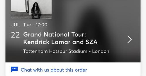 Kendrick Lamar SZA tour LONDON 2x, Tickets en Kaartjes, Concerten | Pop, Twee personen, Juni