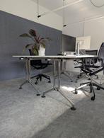 Vitra Ad Hoc slingerbureaus – 2 stuks, 160x80 cm, wit/chroom, Huis en Inrichting, Bureaus, Ophalen, In hoogte verstelbaar, Gebruikt