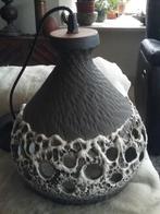 VINTAGE HANGLAMP KERAMIEK MET BRUISGLAZUUR JAREN 70, Huis en Inrichting, Ophalen of Verzenden, Minder dan 50 cm