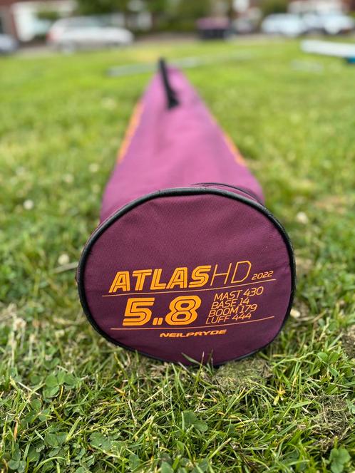 NeilPryde Atlas HD 5.8 2022, Watersport en Boten, Windsurfen, Gebruikt, Zeil, Minder dan 250 cm, Met draagtas, 5 tot 7 m², Ophalen of Verzenden