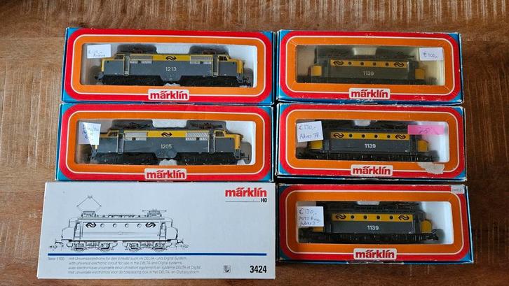 Marklin NS locs 3055 - 3168 - 3324 - 3424, Hobby en Vrije tijd, Modeltreinen | H0, Zo goed als nieuw, Locomotief, Wisselstroom