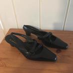 Elegante zwarte open leren pumps met hak van Di Donna, mt 41, Pumps, Di Donna, Verzenden, Zwart