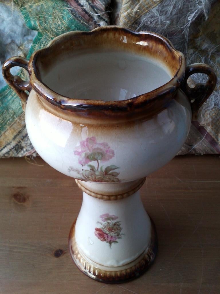 Mooie oude Engelse vaas van Staffordshire porselein 25 cm., Antiek en Kunst, Antiek | Vazen, Ophalen of Verzenden